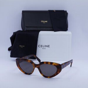 Celine CL40286I 53A Cat Eye Sunglasses – Blonde Havana/Smoke